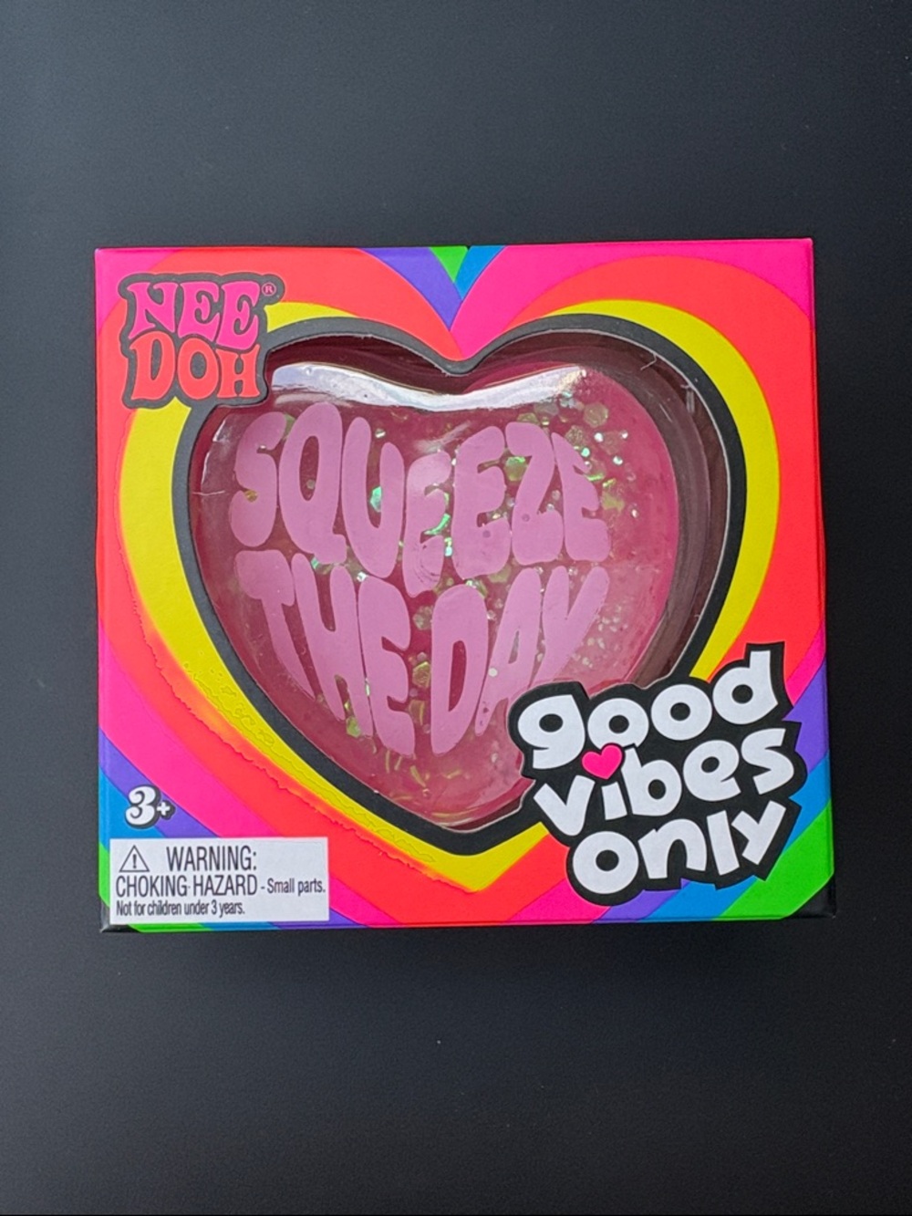NeeDoh Squeeze The Day Heart Stress Ball - Pink